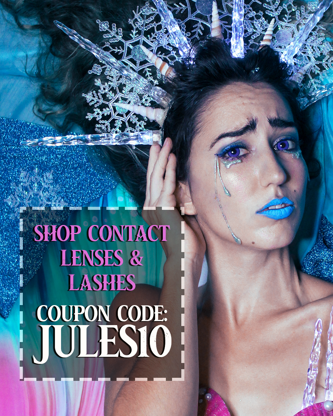VEECEE Beauty coupon code for 10% discount on color contact lenses: JULES10