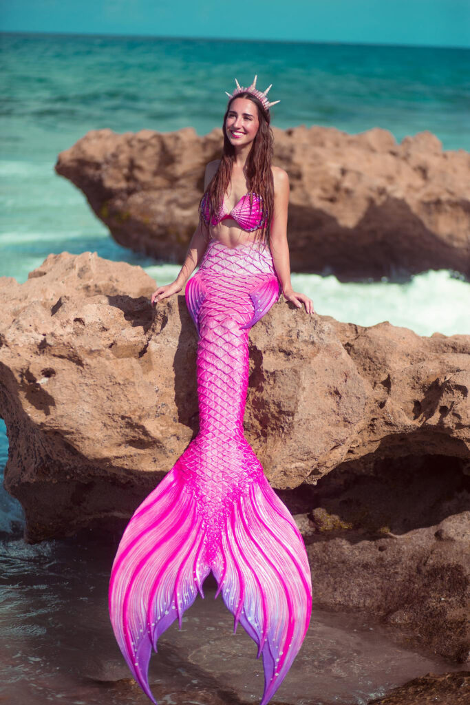 Mermaid Jules - The Pink Mermaid - Full Silicone realistic mermaid tail