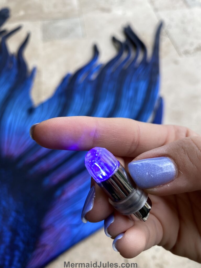 Test your LED lights before adding to your mermaid tail.