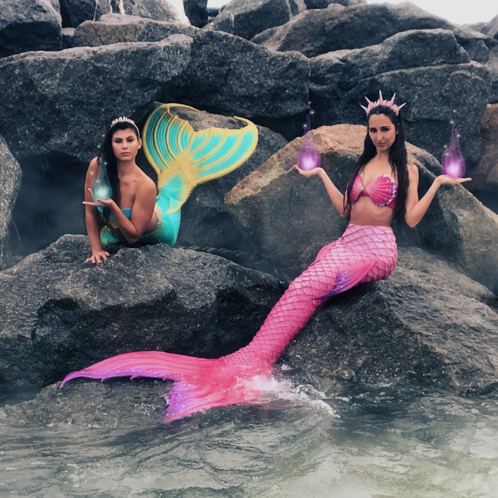 Magical mermaids with powers, modeling.
