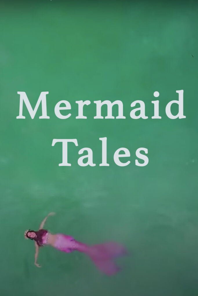 Mermaid Tales Music Video Cover / Jules swimming in a teal lagoon