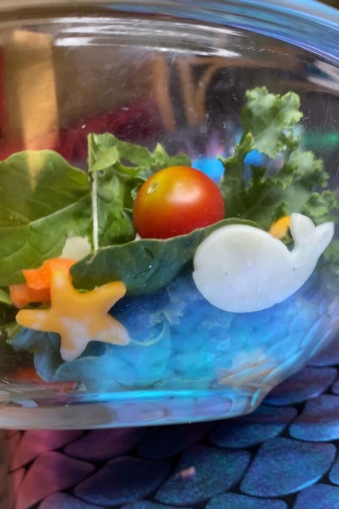 under the sea salad with fun ocean friends for a mermaid party!