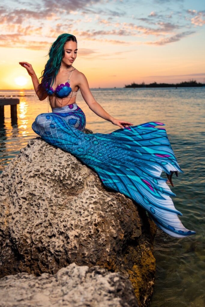 Heart of Atlantis mermaid tail at sunset
