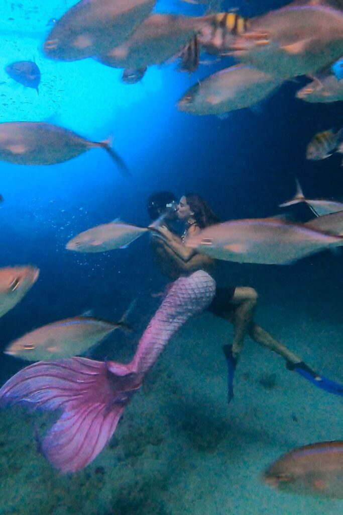 Mermaid in love Thunderball Grotto Exumas Bahamas