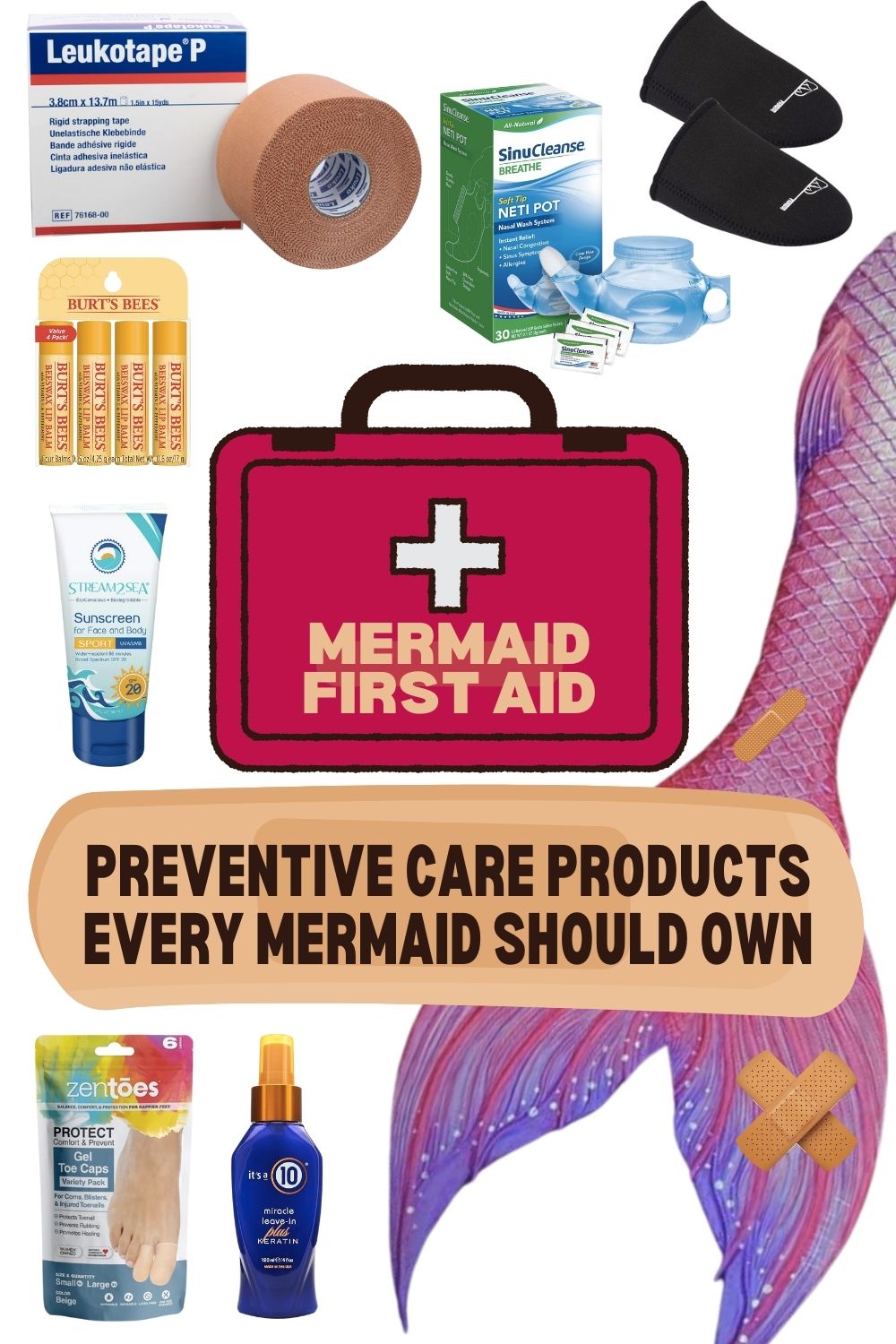 Mermaid First Aid- Blister prevention, sinus savers, and more!