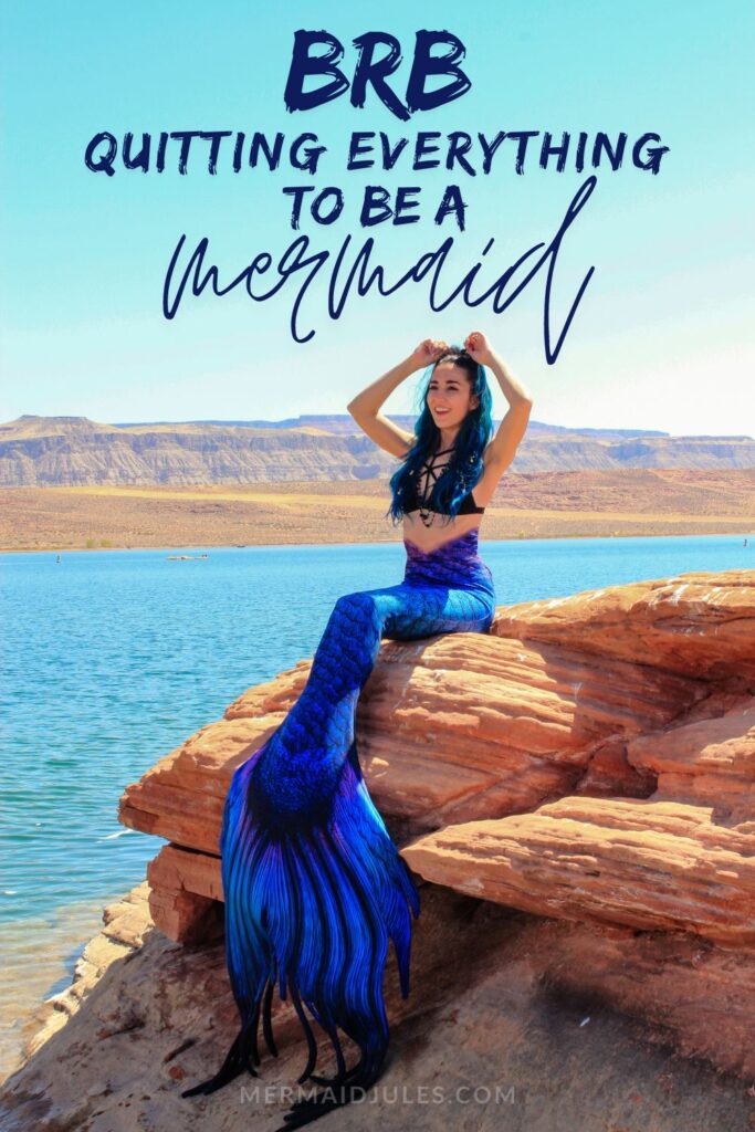 mermaid captions: BRB quitting everything to be a mermaid!