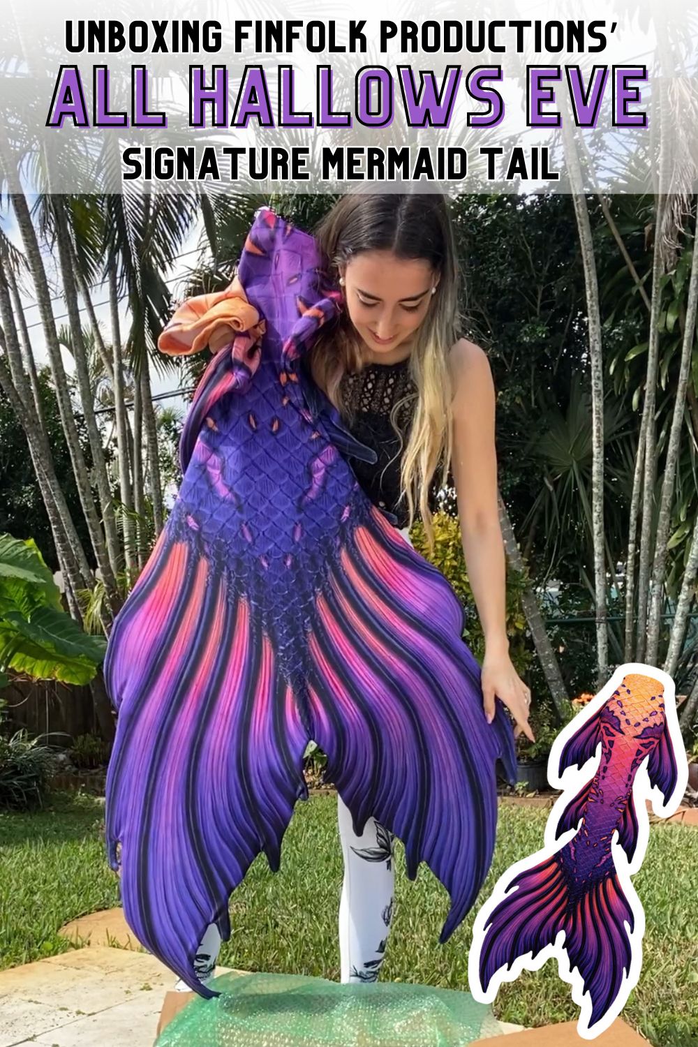 Unboxing Finfolk Productions' "All Hallows Eve" signature fabric mermaid tail