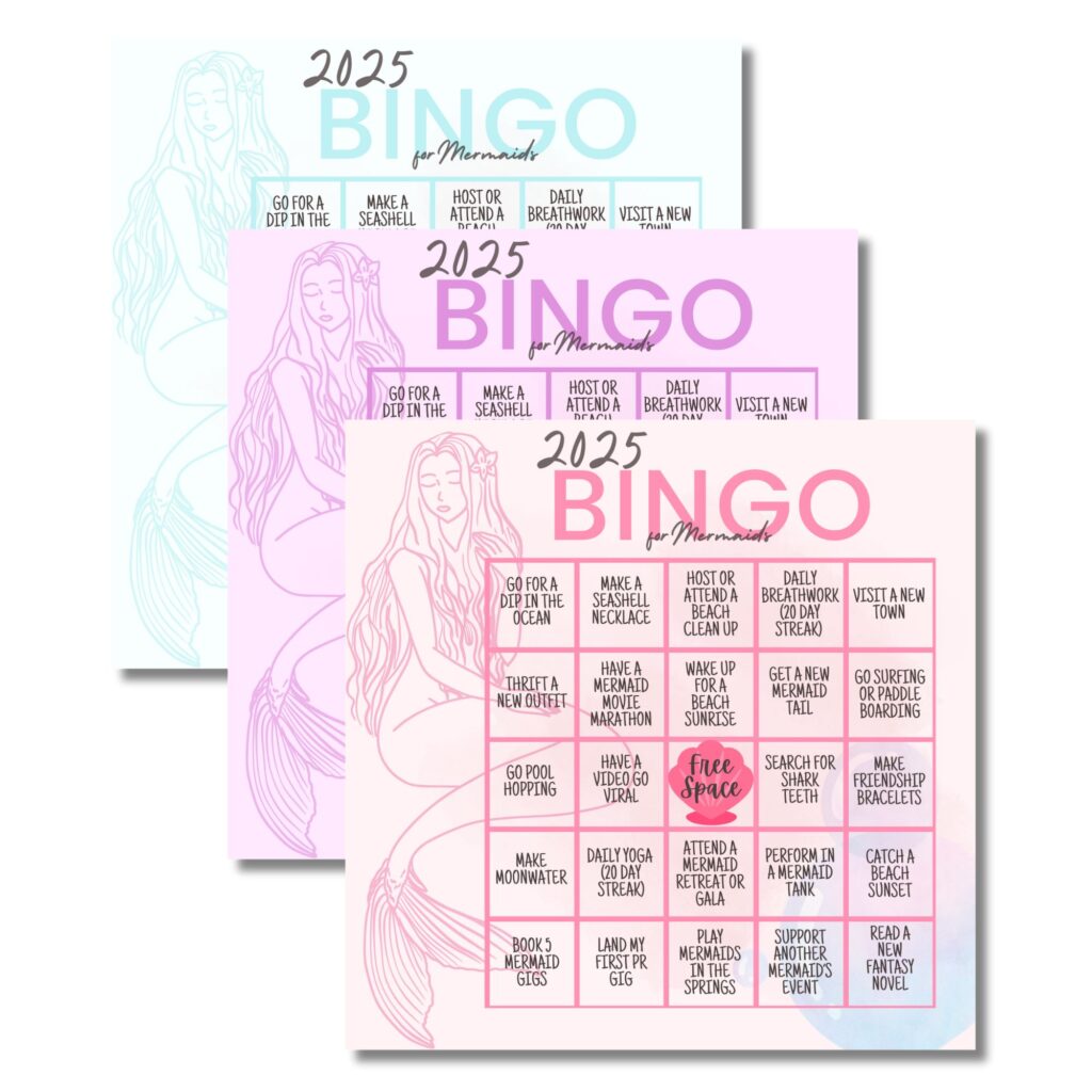 Mermaid Bingo - Goals for mermaids printables