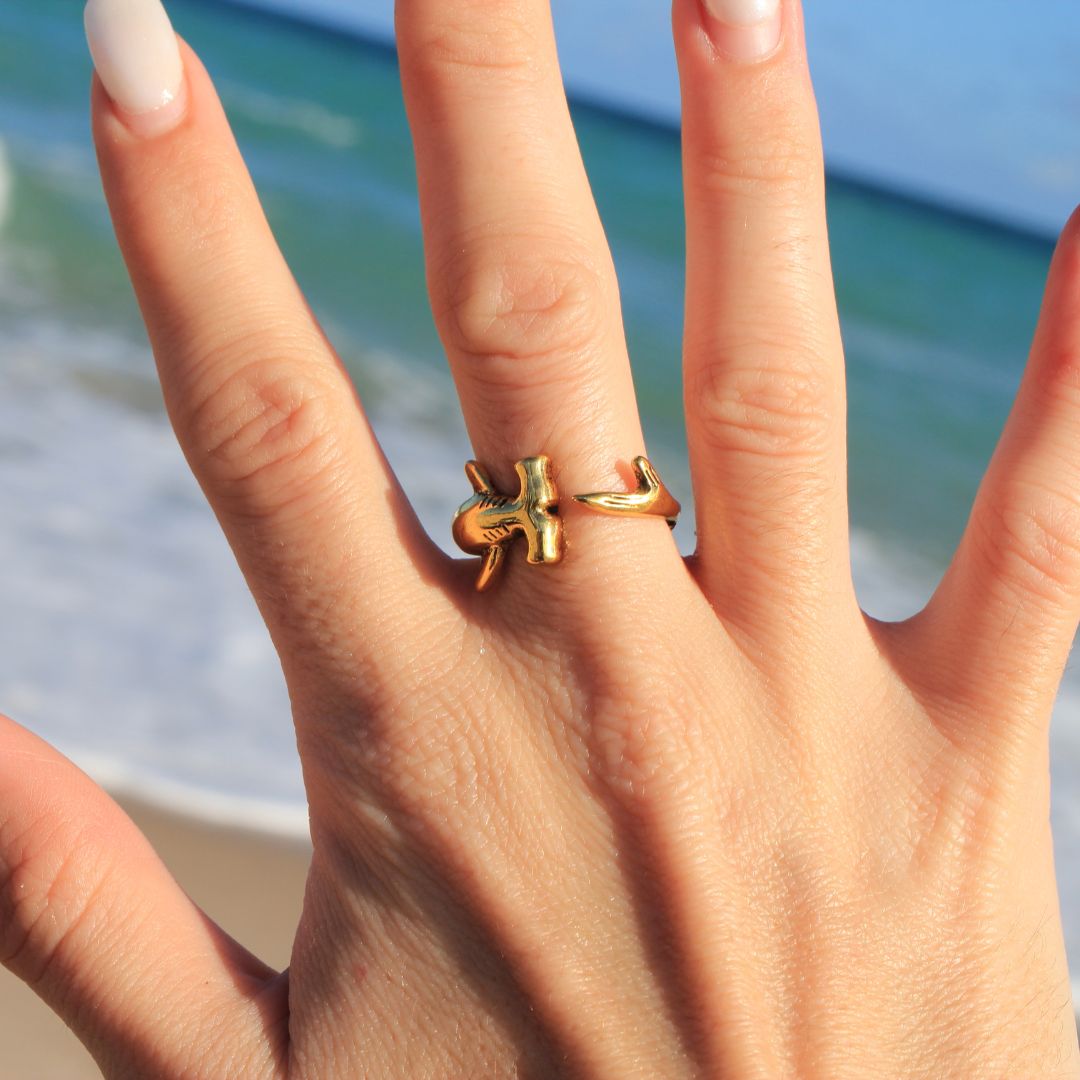 Hammerhead Time Shark Ring